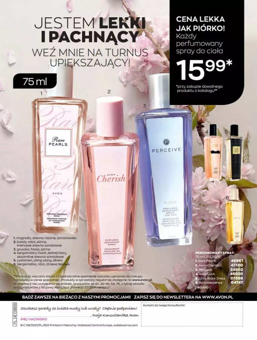 Gazetka promocyjna Avon - Czerwiec - ważna 01.06 do 30.06.2021 - strona 226 - produkty: Perfum, Por, Róża, Sandał, Tera