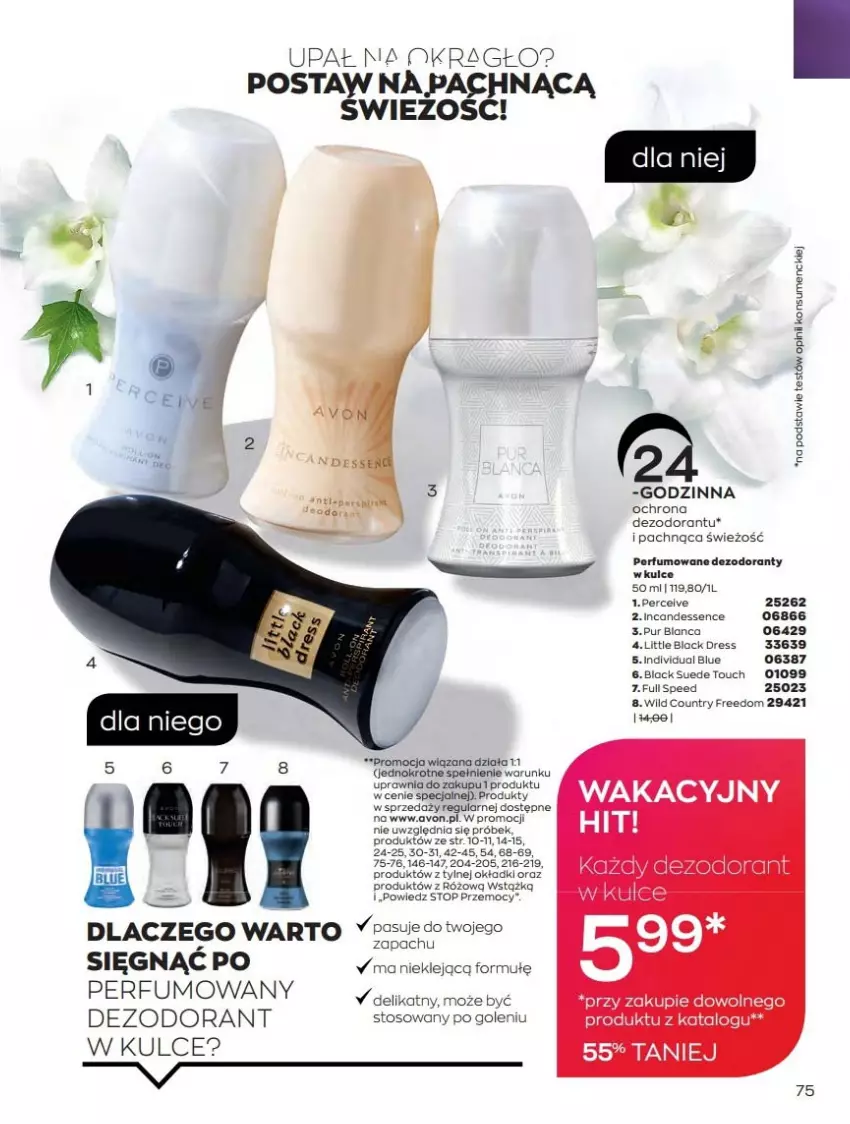 Gazetka promocyjna Avon - Czerwiec - ważna 01.06 do 30.06.2021 - strona 75 - produkty: Dezodorant, Dres, Klej, Lack, Pur, Top