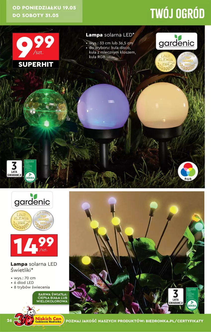 Gazetka promocyjna Biedronka - Okazje Tygodnia - ważna 17.05 do 31.05.2025 - strona 28 - produkty: Lampa, Ogród
