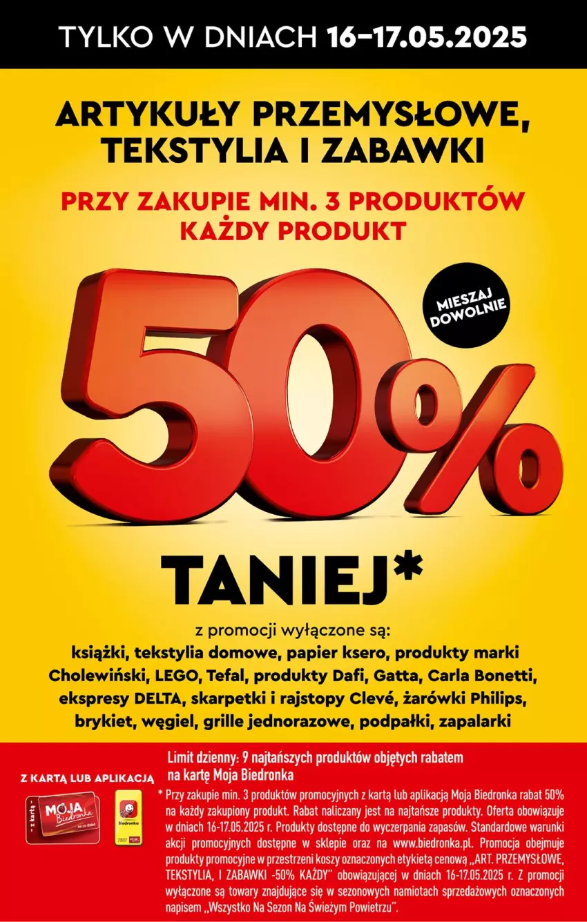 Gazetka promocyjna Biedronka - Okazje Tygodnia - ważna 17.05 do 31.05.2025 - strona 3 - produkty: Fa, Gatta, Grill, Karp, Kosz, LEGO, Namiot, Papier, Philips, Rajstopy, Skarpetki, Tefal, Top