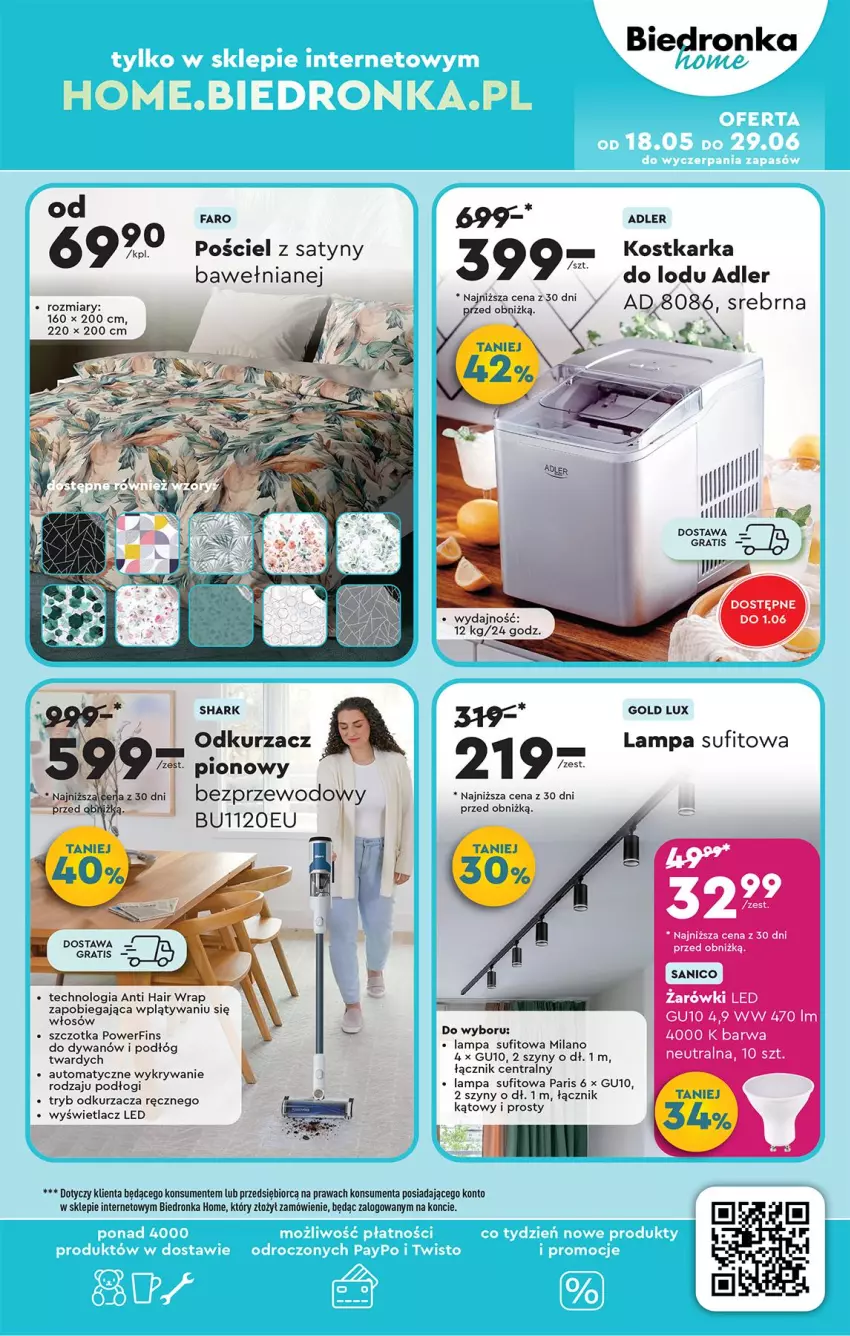 Gazetka promocyjna Biedronka - Okazje Tygodnia - ważna 17.05 do 31.05.2025 - strona 43 - produkty: Dywan, Fa, Gra, Lampa, Lampa sufitowa, Odkurzacz, Pościel, Szczotka, Szyny
