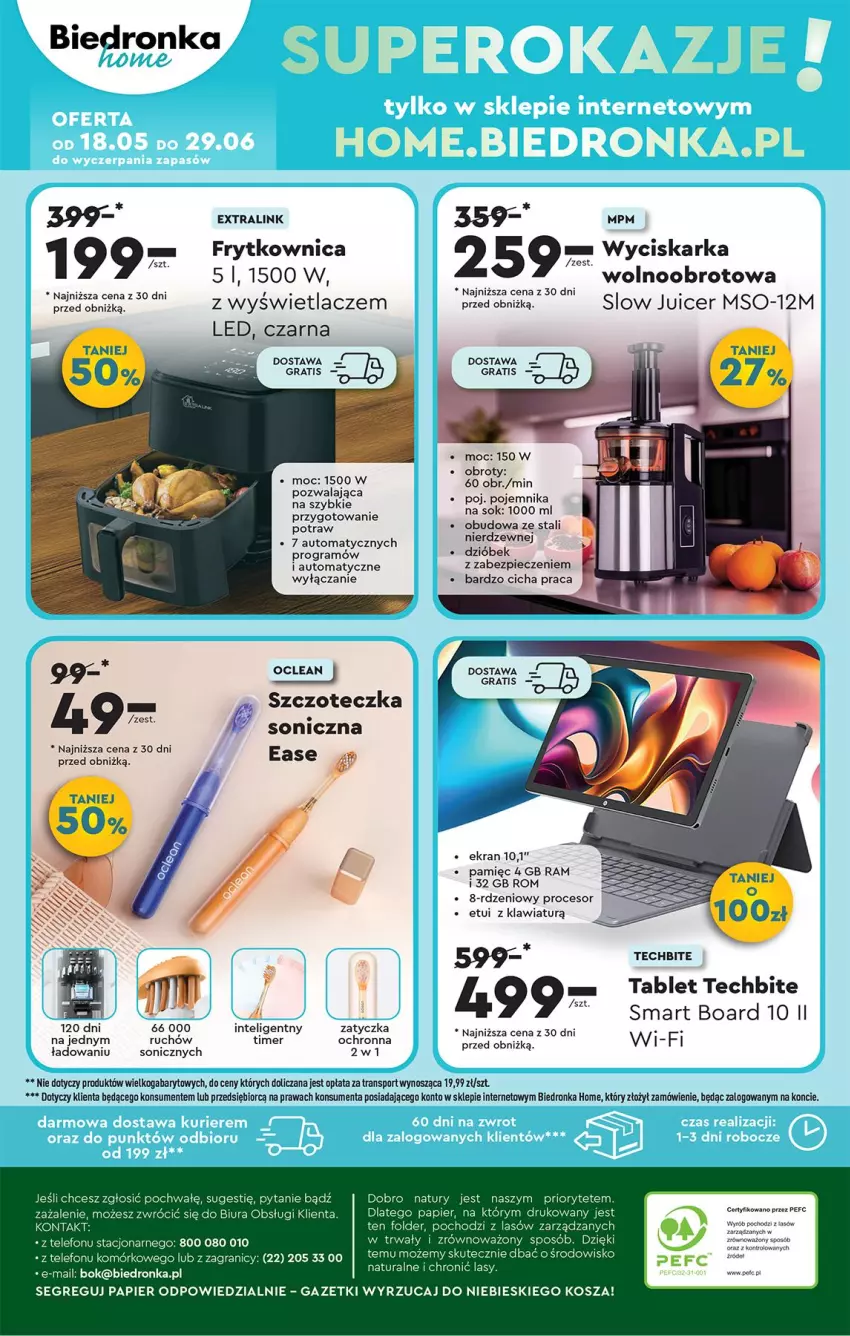 Gazetka promocyjna Biedronka - Okazje Tygodnia - ważna 17.05 do 31.05.2025 - strona 46 - produkty: Fa, Gra, Intel, Kosz, Papier, Piec, Pojemnik, Por, Procesor, Ser, Sok, Sport, Szczoteczka, Tablet, Telefon, Tran