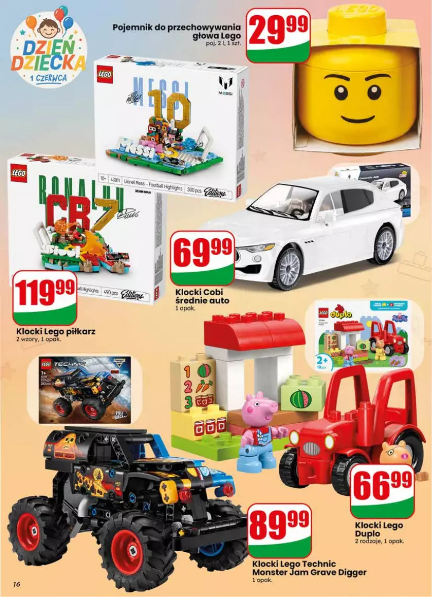 Gazetka promocyjna Dino - Gazetka 22 / 2026 - ważna 27.05 do 02.06.2026 - strona 16 - produkty: Gra, Klocki, LEGO, LEGO Duplo, LEGO Technic, LG, Pojemnik, Pojemnik do przechowywania