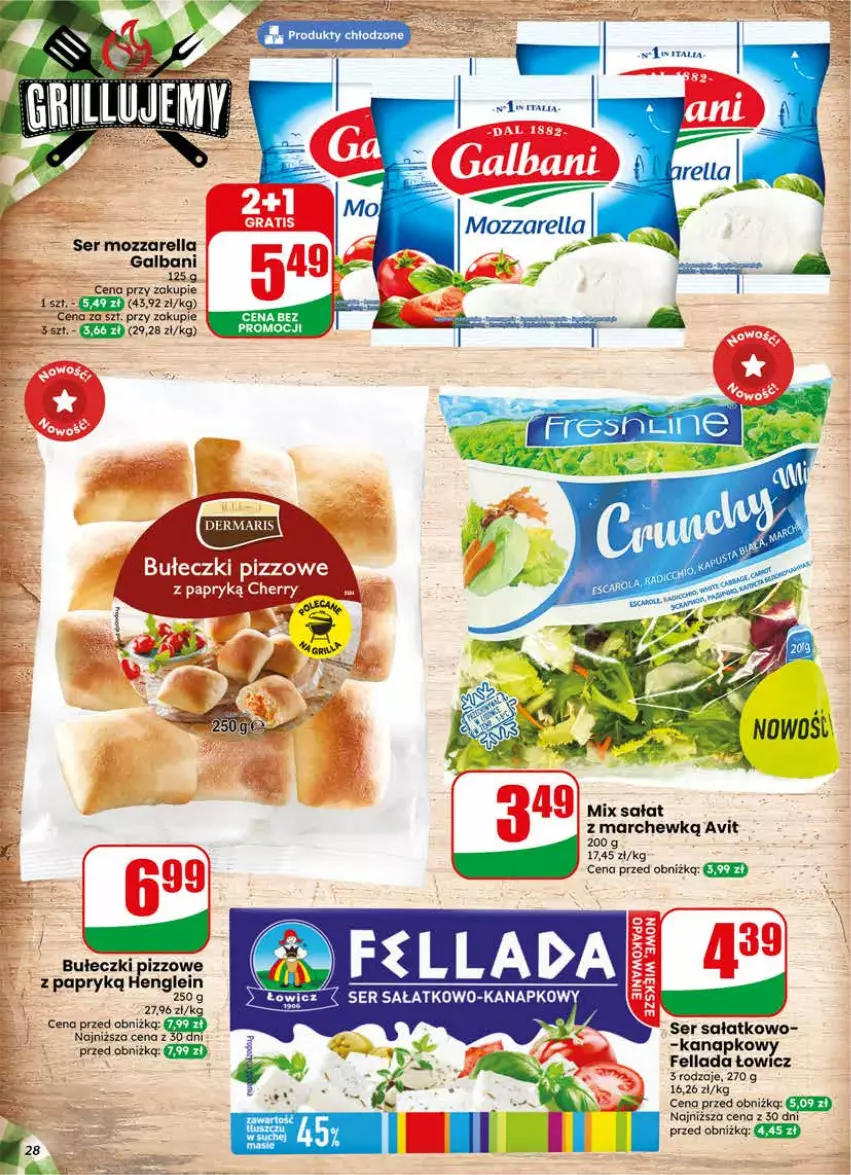Gazetka promocyjna Dino - Gazetka 22 / 2026 - ważna 27.05 do 02.06.2026 - strona 28 - produkty: Bułeczki, Galbani, Mozzarella, Sałat, Ser