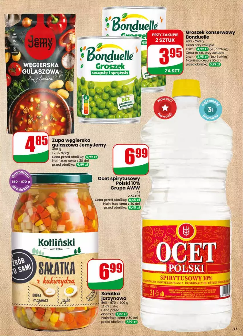 Gazetka promocyjna Dino - Gazetka 22 / 2026 - ważna 27.05 do 02.06.2026 - strona 31 - produkty: Bonduelle, Groszek, Ocet, Ser, Wiko