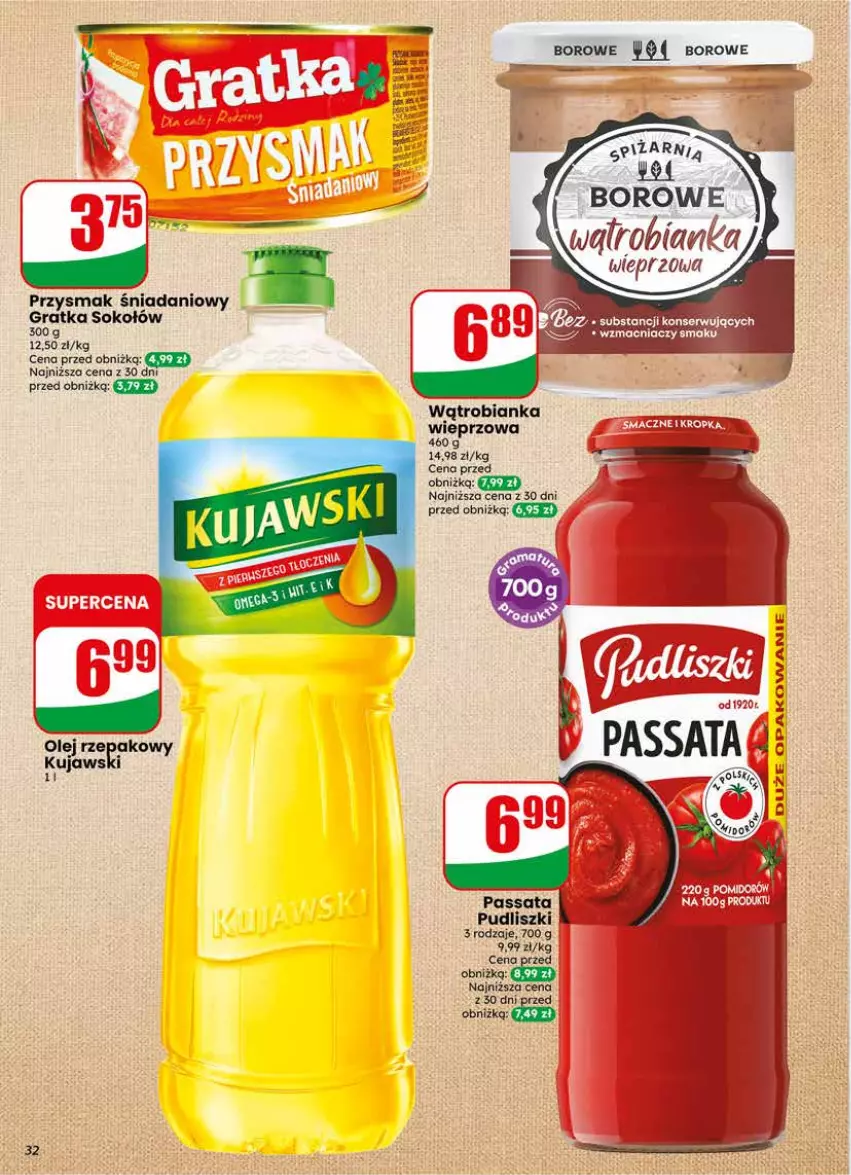 Gazetka promocyjna Dino - Gazetka 22 / 2026 - ważna 27.05 do 02.06.2026 - strona 32 - produkty: Bianka, Danio, Gra, Olej, Pudliszki, Ser, Sok, Sokołów