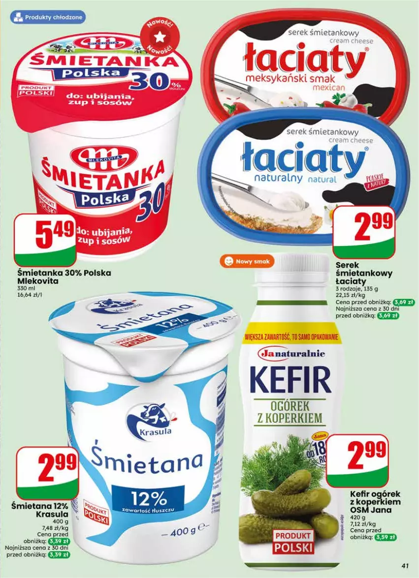 Gazetka promocyjna Dino - Gazetka 22 / 2026 - ważna 27.05 do 02.06.2026 - strona 41 - produkty: Kefir, Koc, Mleko, Mlekovita, Ogórek, Ser, Serek, Sos