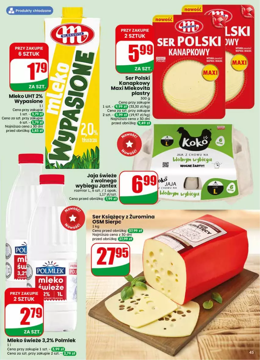 Gazetka promocyjna Dino - Gazetka 22 / 2026 - ważna 27.05 do 02.06.2026 - strona 45 - produkty: Jaja, Mleko, Polmiek, Ser