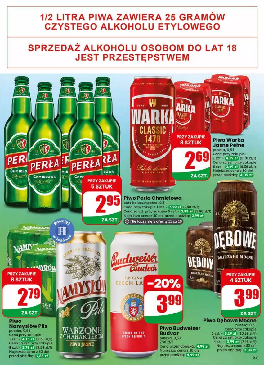 Gazetka promocyjna Dino - Gazetka 22 / 2026 - ważna 27.05 do 02.06.2026 - strona 53 - produkty: Gin, Gra, Perła, Piwa, Piwo, Por, Rum, Ser, Warka