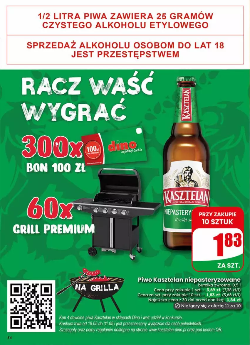 Gazetka promocyjna Dino - Gazetka 22 / 2026 - ważna 27.05 do 02.06.2026 - strona 54 - produkty: Gra, Kasztelan, Piwa, Piwo