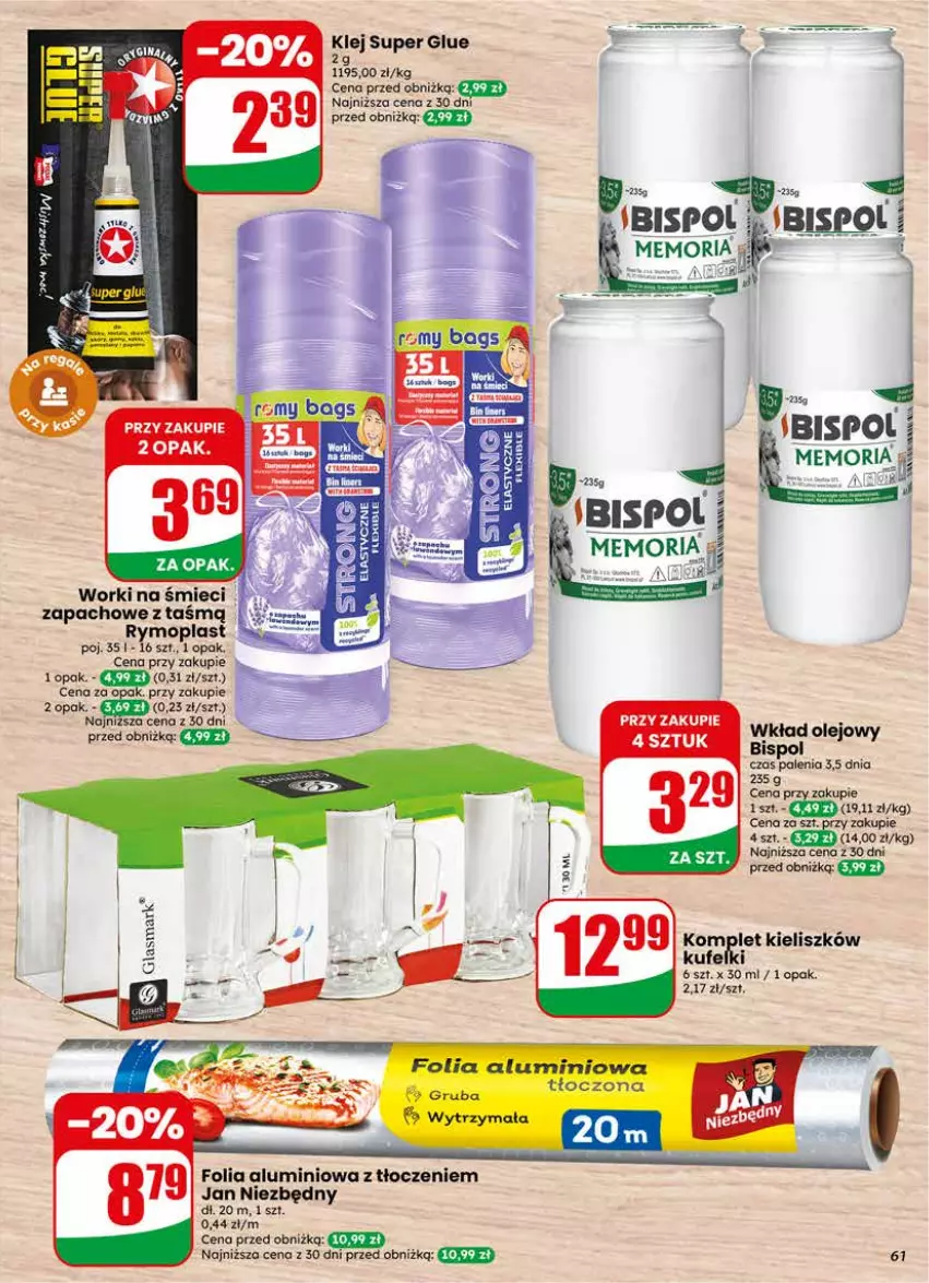 Gazetka promocyjna Dino - Gazetka 22 / 2026 - ważna 27.05 do 02.06.2026 - strona 61 - produkty: Folia aluminiowa, Jan Niezbędny, Klej, Mop, Olej, Wkład olejowy, Worki na śmiec, Worki na śmieci