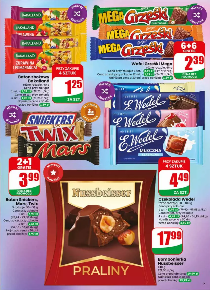 Gazetka promocyjna Dino - Gazetka 22 / 2026 - ważna 27.05 do 02.06.2026 - strona 7 - produkty: Bakalland, Baton, Czekolada, Grześki, Mars, Ser, Snickers, Twix