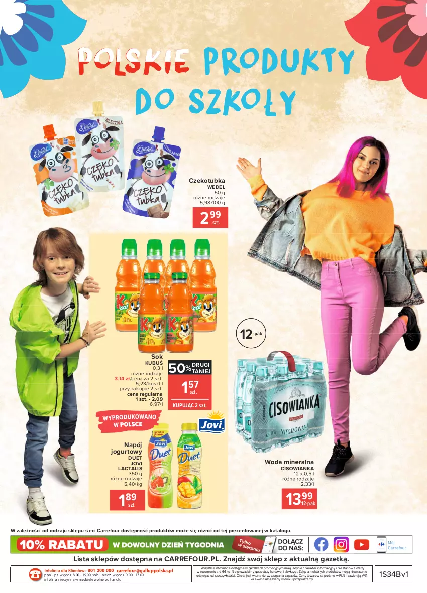 Gazetka promocyjna Carrefour - Gazetka Znane, lubiane i z Polski - ważna 23.08 do 30.08.2021 - strona 8 - produkty: Cisowianka, Jogurt, Kosz, Kubuś, Napój, Napój jogurtowy, Sok, Woda, Woda mineralna