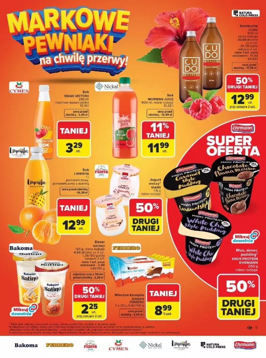 Gazetka promocyjna Carrefour - Gazetka Carrefour, Market Łap markowe pewniaki! - ważna 16.02 do 28.02.2026 - strona 11 - produkty: Acer, Deser, Fa, Ferrero, Jogurt, Kinder, LG, Mleczna kanapka, Mus, Pudding, Sati, Ser, Sok