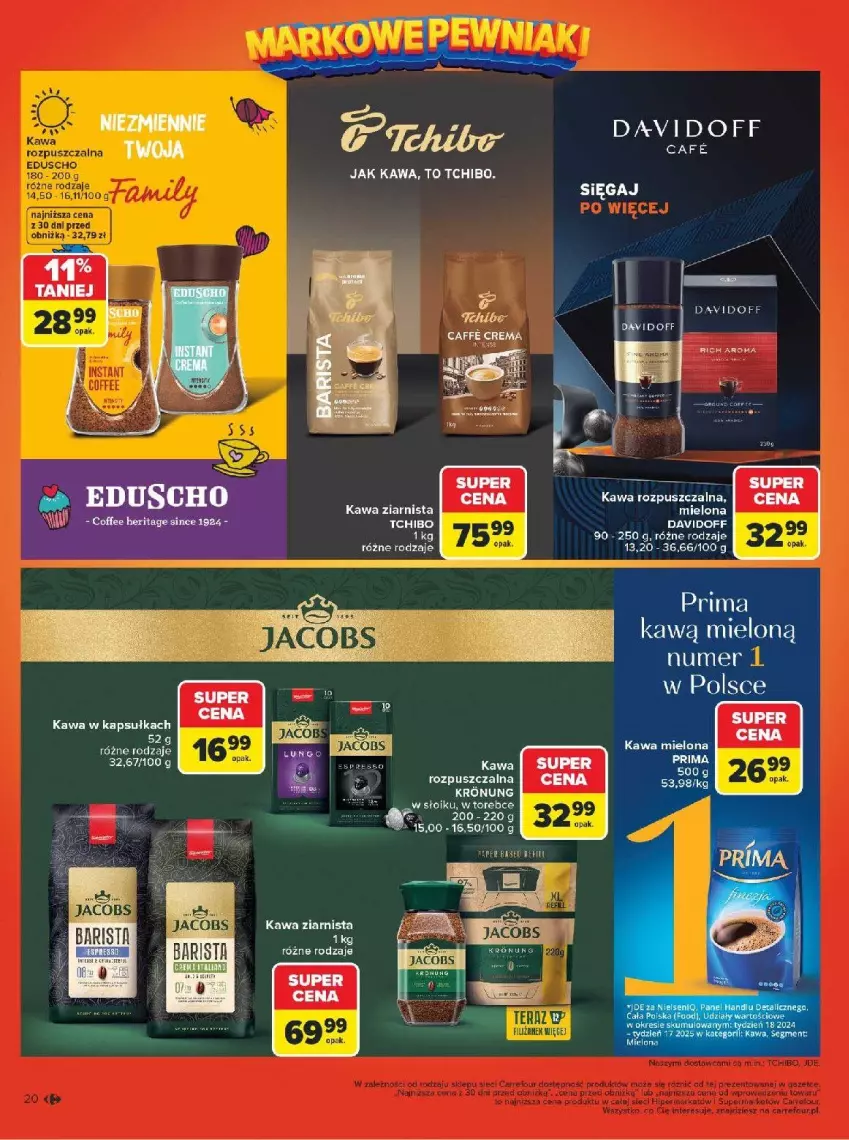 Gazetka promocyjna Carrefour - Gazetka Carrefour, Market Łap markowe pewniaki! - ważna 16.02 do 28.02.2026 - strona 22 - produkty: Davidoff, Kawa, Kawa rozpuszczalna, Kawa ziarnista, Tchibo
