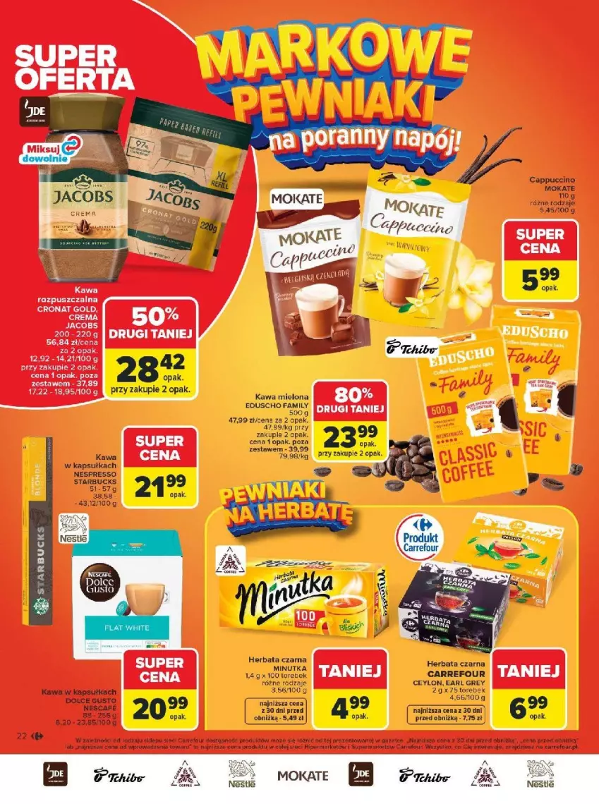 Gazetka promocyjna Carrefour - Gazetka Carrefour, Market Łap markowe pewniaki! - ważna 16.02 do 28.02.2026 - strona 24 - produkty: Cappuccino, Dolce Gusto, Earl Grey, Herbata, Herbata czarna, Kawa
