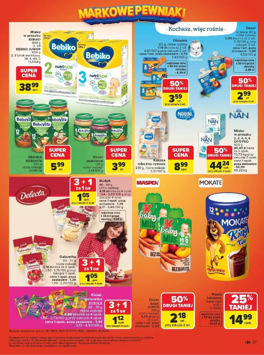Gazetka promocyjna Carrefour - Gazetka Carrefour, Market Łap markowe pewniaki! - ważna 16.02 do 28.02.2026 - strona 39 - produkty: Bebiko, Budyń, Deser, Fa, Gala, Gra, Mleko, Mleko w proszku, Napój, Por, Ryż, Ser