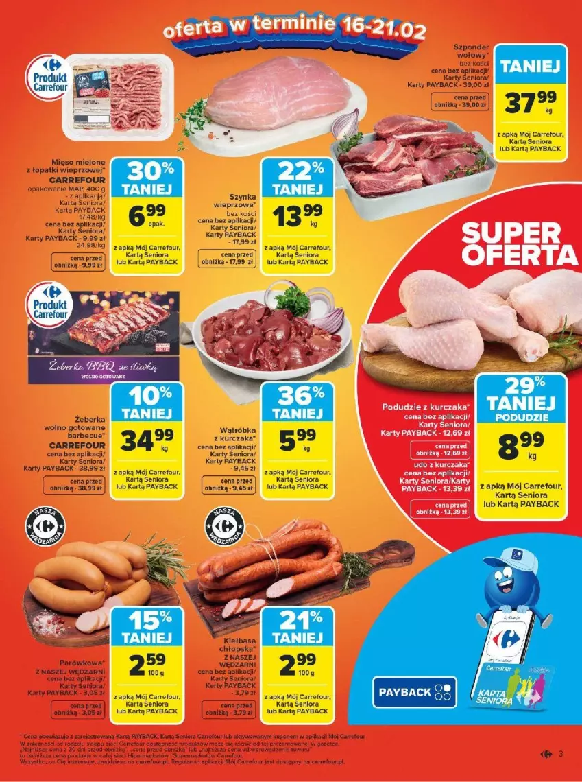 Gazetka promocyjna Carrefour - Gazetka Carrefour, Market Łap markowe pewniaki! - ważna 16.02 do 28.02.2026 - strona 5 - produkty: Fa, LG, Mięso, Mięso mielone, Mięso mielone z łopatki wieprzowej, Piec, Ryba, Szponder wołowy, Szynka