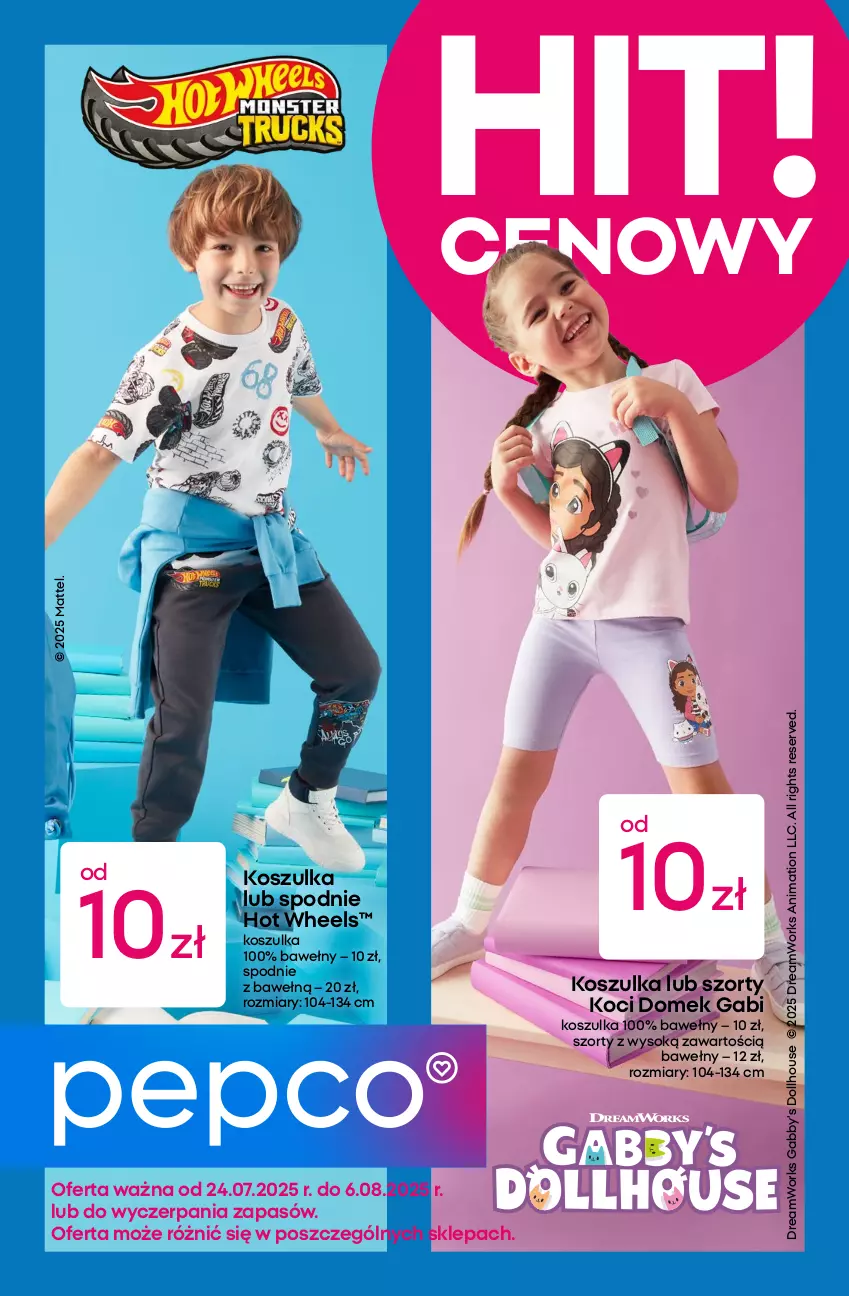 Gazetka promocyjna Pepco - Powrót do szkoły - ważna 24.07 do 06.08.2025 - strona 1 - produkty: Hot Wheels, Koc, Kosz, Koszulka, Mattel, Ser, Sok, Spodnie, Szorty
