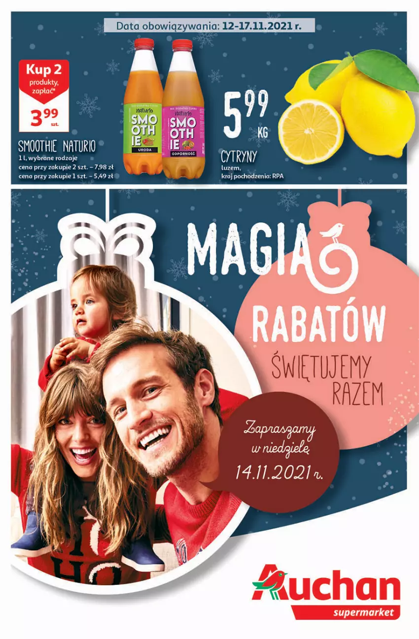 Gazetka promocyjna Auchan - Magia rabatów Supermarkety - ważna 12.11 do 17.11.2021 - strona 1 - produkty: Por