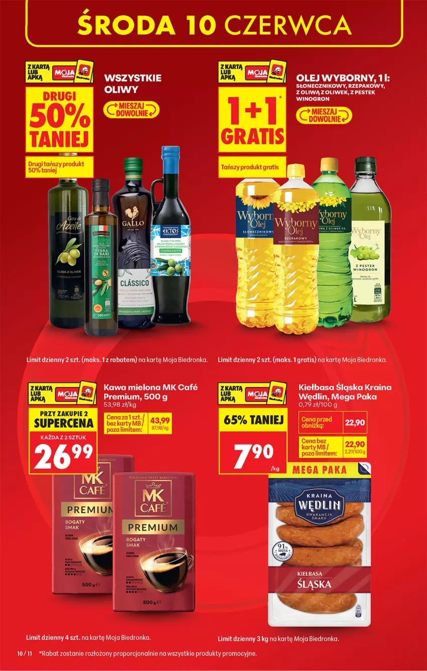Gazetka promocyjna Biedronka - Od Poniedziałku - ważna 08.06 do 13.06.2026 - strona 12 - produkty: Gra, Kawa, Kawa mielona, Kiełbasa, Kiełbasa śląska, Olej, Por, Stek, Wino
