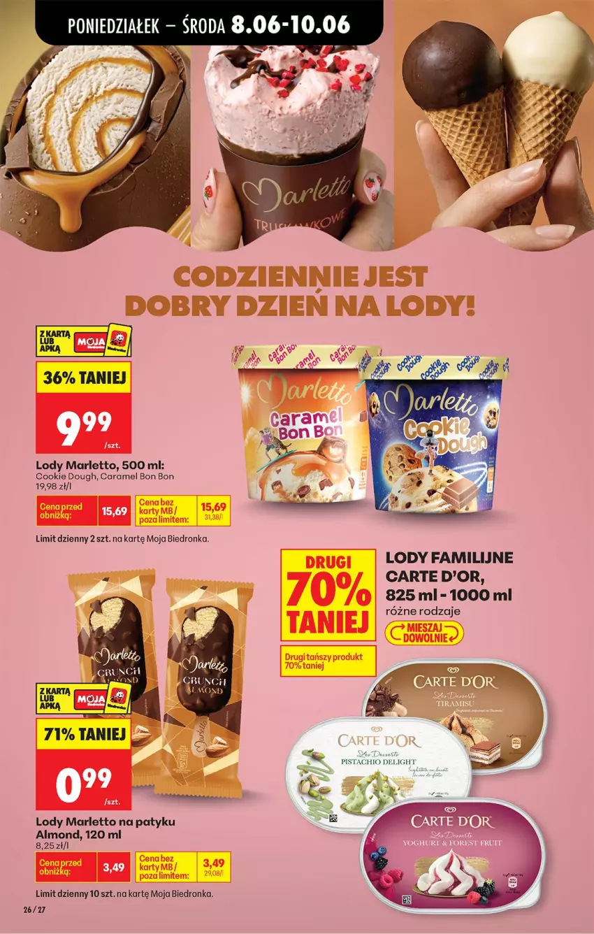 Gazetka promocyjna Biedronka - Od Poniedziałku - ważna 08.06 do 13.06.2026 - strona 28 - produkty: Carte d'Or, Fa, LG, Lody