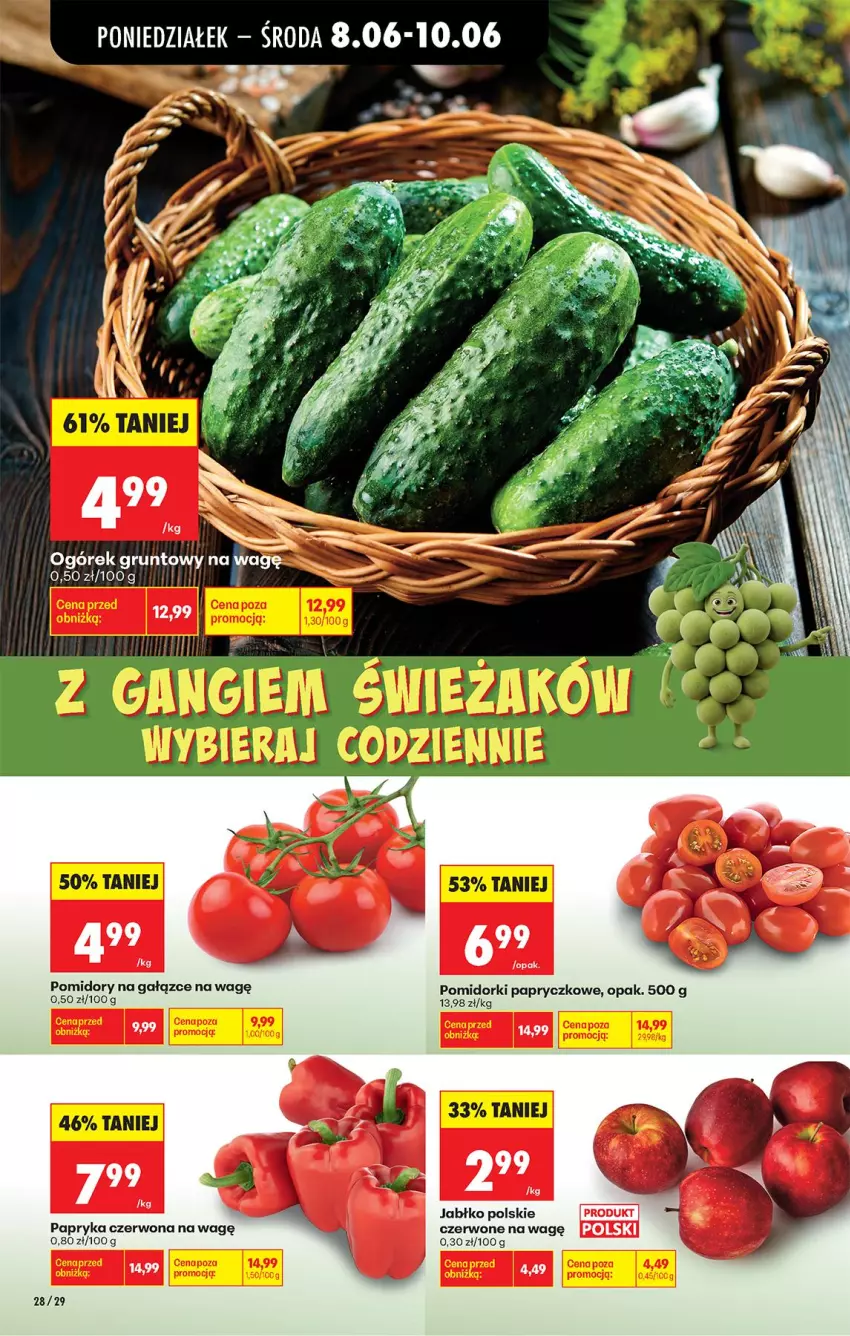 Gazetka promocyjna Biedronka - Od Poniedziałku - ważna 08.06 do 13.06.2026 - strona 30 - produkty: Ogórek, Papryka, Papryka czerwona, Pomidory