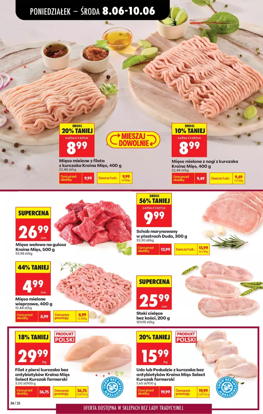 Gazetka promocyjna Biedronka - Od Poniedziałku - ważna 08.06 do 13.06.2026 - strona 38 - produkty: Duda, Fa, Filet z piersi kurczaka, Kurczak, Mięso, Mięso mielone, Mięso wołowe, Podudzie z kurczaka, Stek