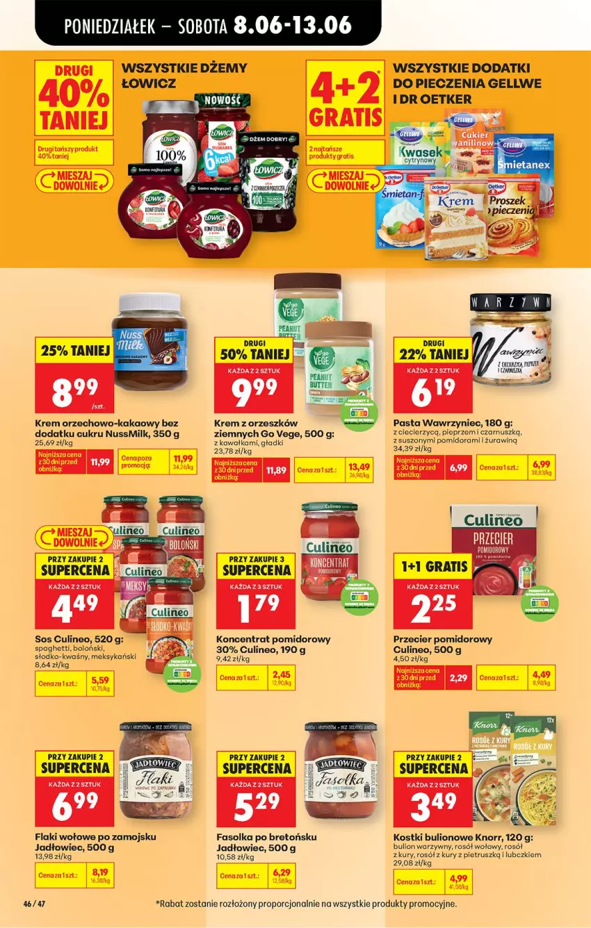 Gazetka promocyjna Biedronka - Od Poniedziałku - ważna 08.06 do 13.06.2026 - strona 56 - produkty: Bulion, Dżem, Fa, Flaki, Flaki wołowe, Gra, Kakao, Kawa, Knorr, Koncentrat pomidorowy, Lion, Mus, Piec, Pieprz, Por, Rosół, Rosół wołowy, Ser, Sos, Spaghetti