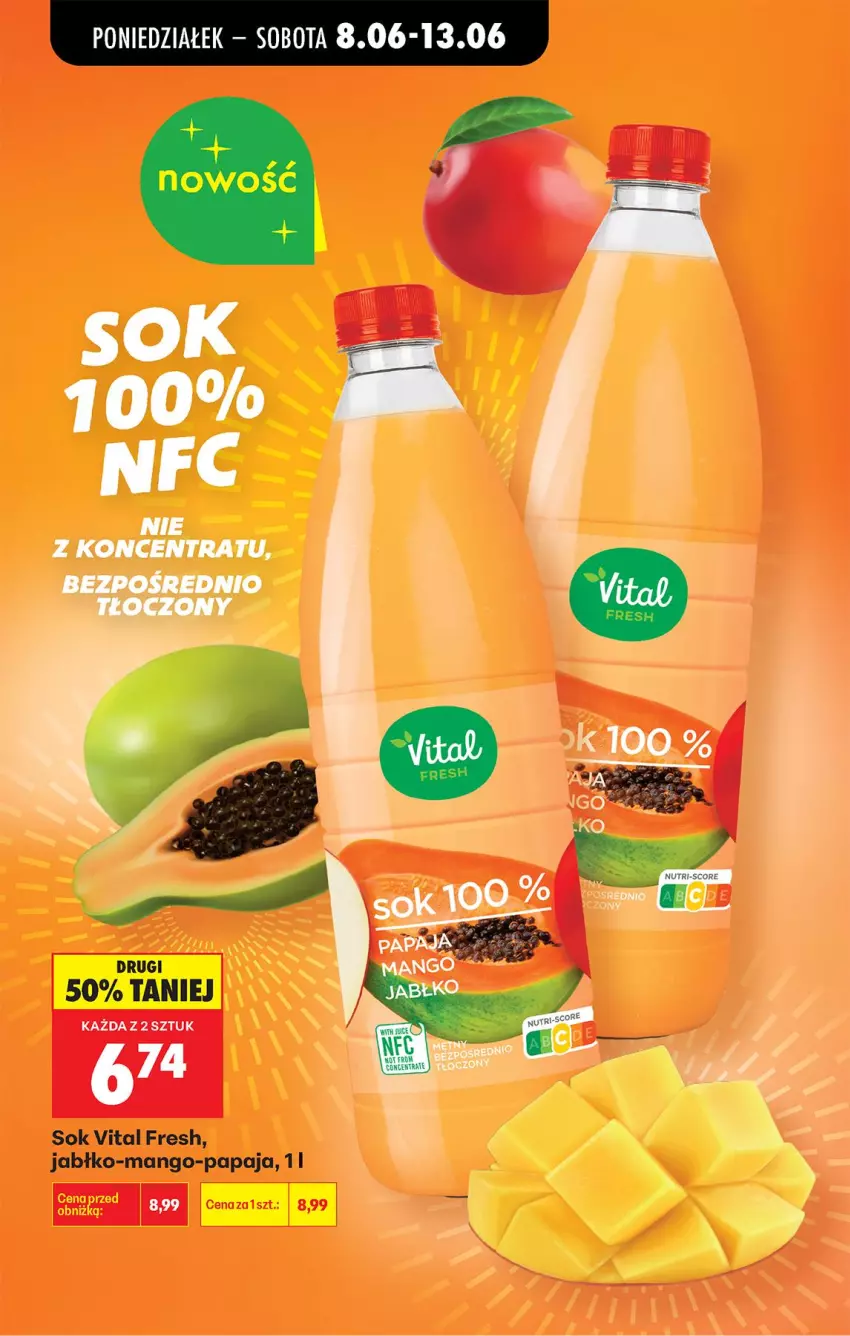 Gazetka promocyjna Biedronka - Od Poniedziałku - ważna 08.06 do 13.06.2026 - strona 60 - produkty: Mango, Papaja, Sok
