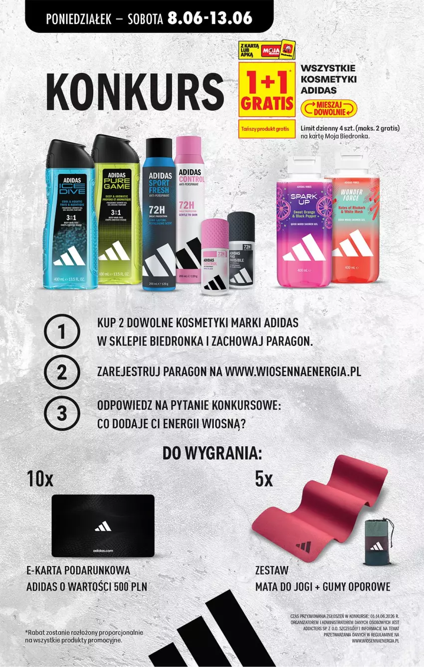 Gazetka promocyjna Biedronka - Od Poniedziałku - ważna 08.06 do 13.06.2026 - strona 73 - produkty: Adidas, Fa, Gra, Mata do jogi, Por