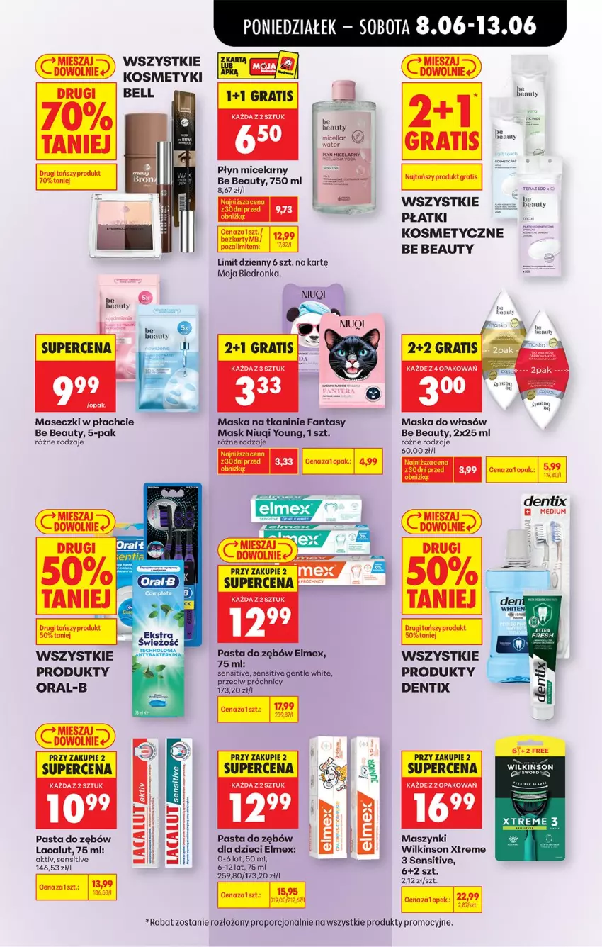Gazetka promocyjna Biedronka - Od Poniedziałku - ważna 08.06 do 13.06.2026 - strona 77 - produkty: Be Be, Bell, Dzieci, Elmex, Fa, Fanta, Gra, Lacalut, LG, Maska, Maska do włosów, Niuqi, Nuty, Pasta do zębów, Płyn micelarny, Por, Tera