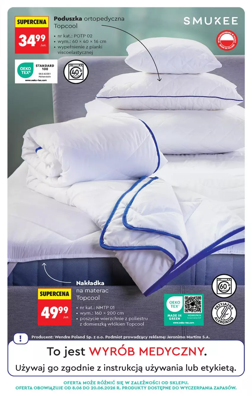 Gazetka promocyjna Biedronka - Od Poniedziałku - ważna 08.06 do 13.06.2026 - strona 85 - produkty: Materac, Poduszka, Tera, Top