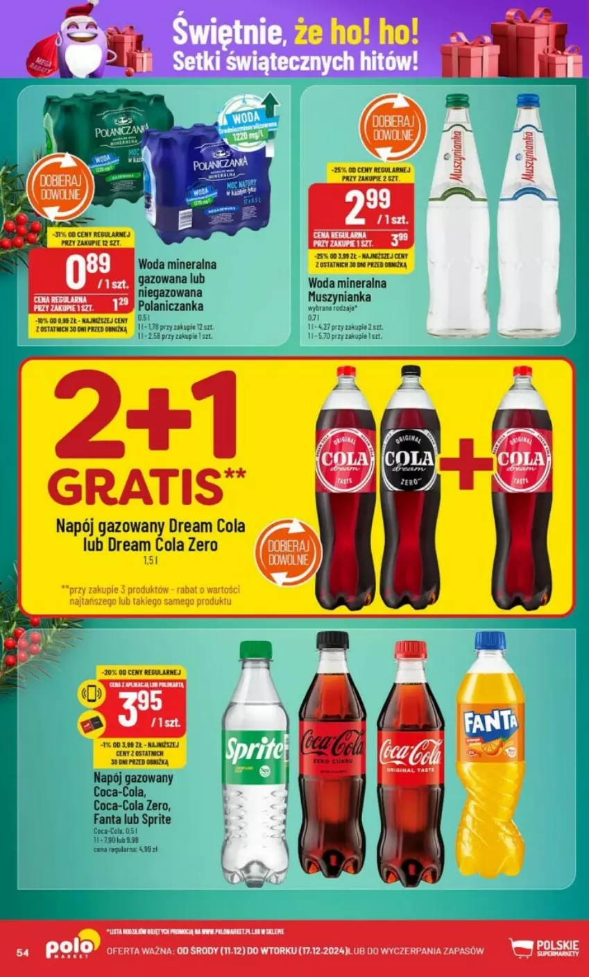 Gazetka promocyjna PoloMarket - ważna 11.12 do 17.12.2024 - strona 50 - produkty: Coca-Cola, Gra, Napój, Napój gazowany, Woda, Woda mineralna