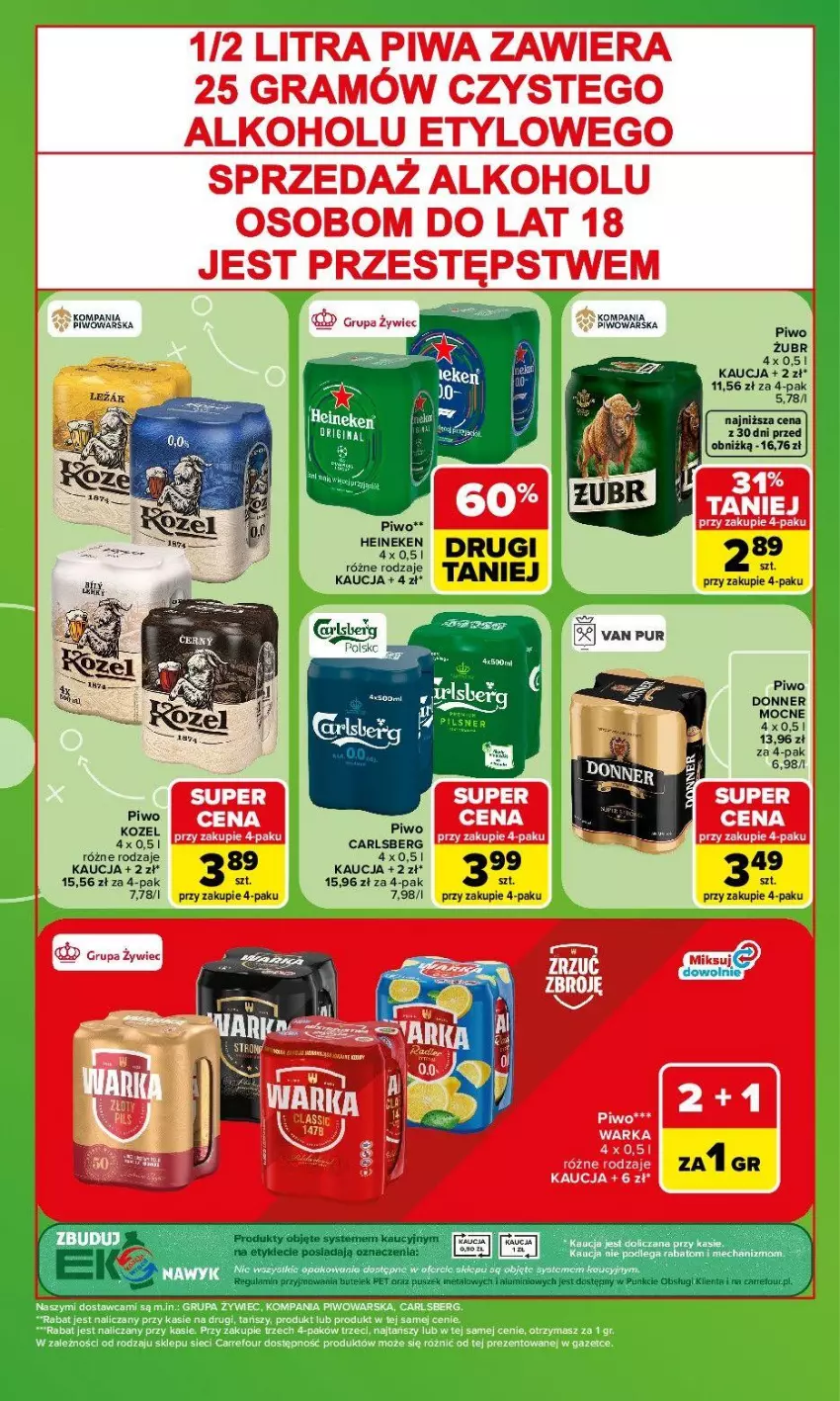 Gazetka promocyjna Carrefour - Gazetka Carrefour, Market Zakupowa taktyka kibica - ważna 29.06 do 04.07.2026 - strona 5 - produkty: Carlsberg, Fa, Gra, Kozel, Piwa, Piwo, Pur