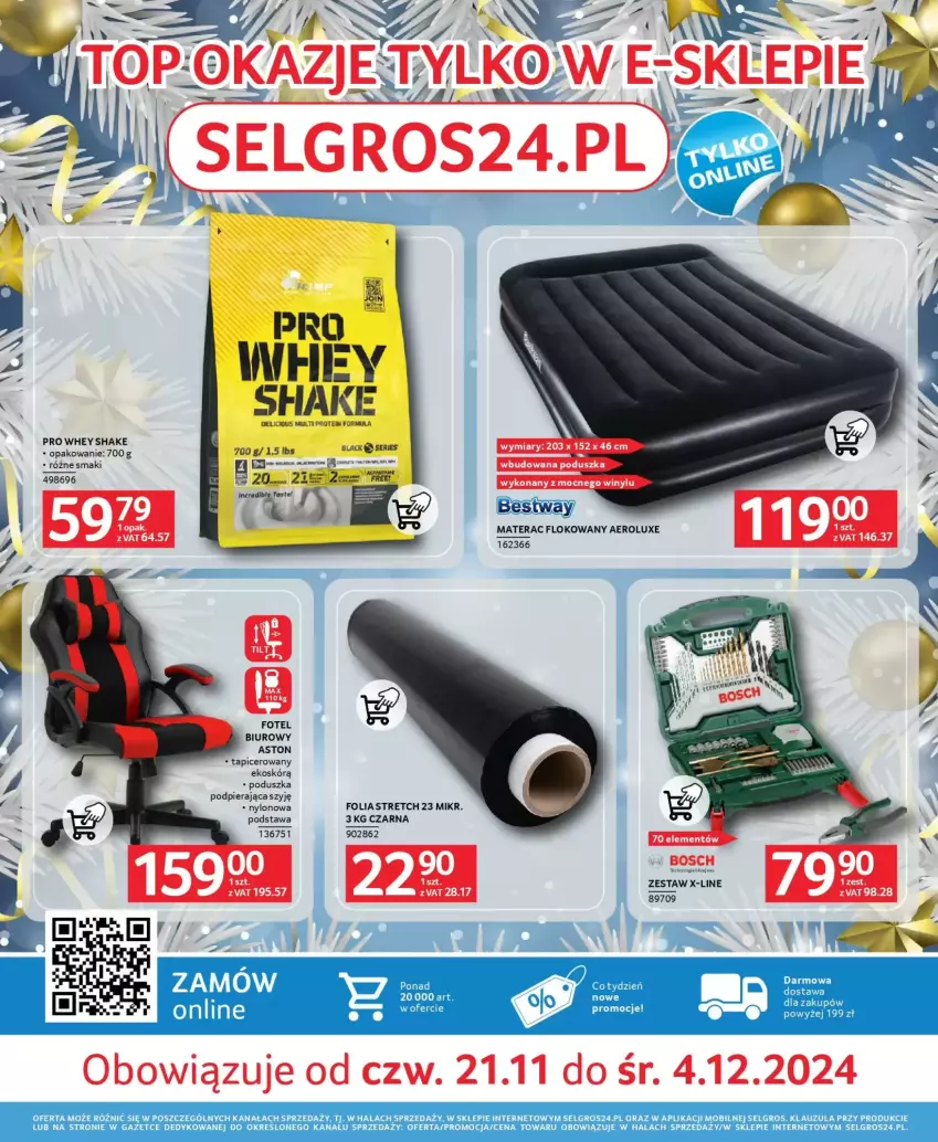 Gazetka promocyjna Selgros - ważna 21.11 do 04.12.2024 - strona 1 - produkty: Biuro, Bosch, Fotel, Materac, Poduszka, Tera