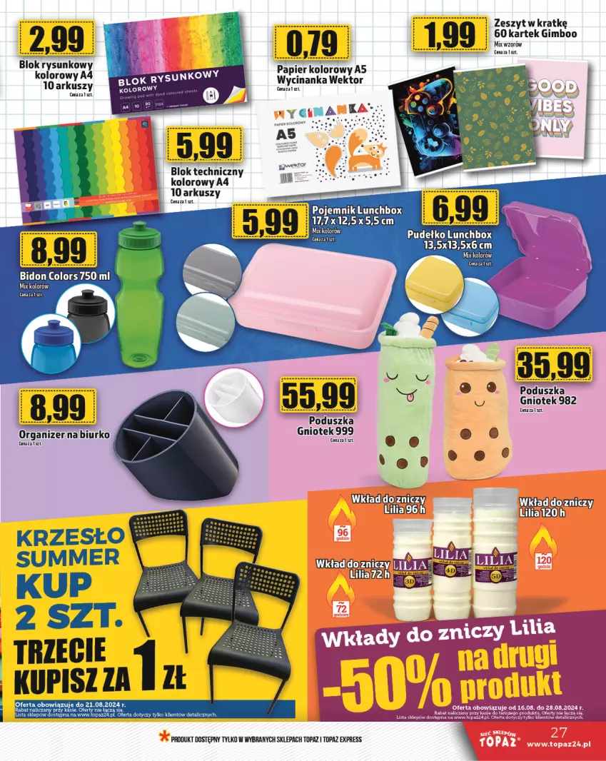 Gazetka promocyjna Topaz - Gazetka - ważna 15.08 do 21.08.2024 - strona 29 - produkty: Biurko, Krzesło, Organizer, Poduszka, Por, Pudełko, Top