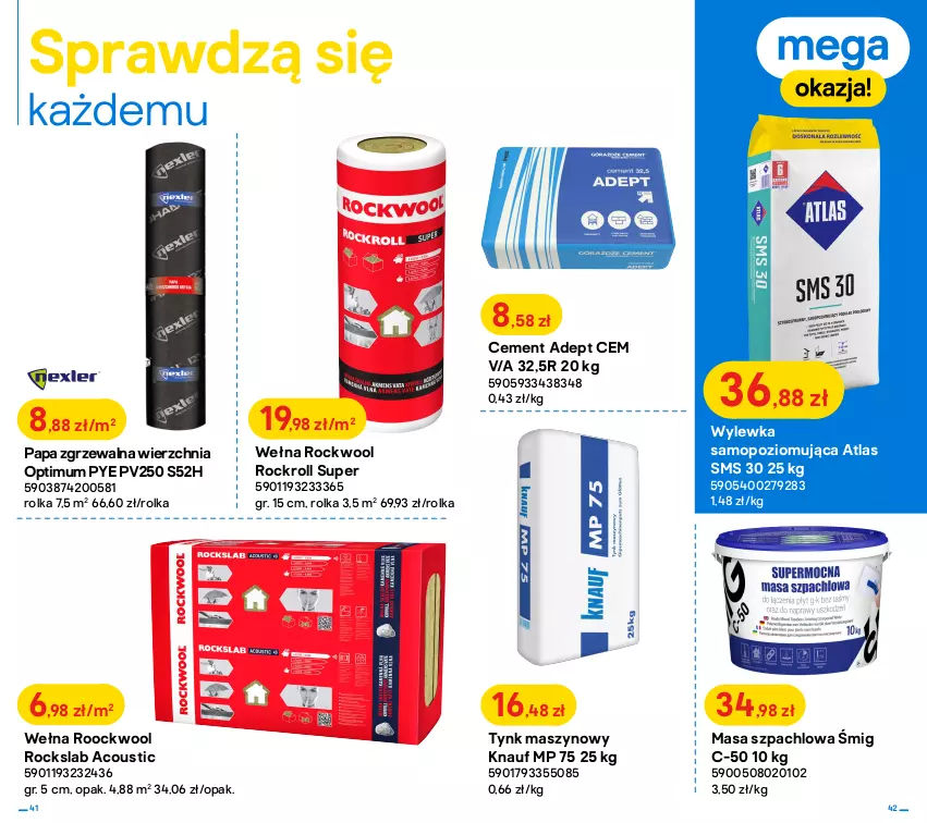 Gazetka promocyjna Castorama - Gazetka Castorama - ważna 23.06 do 11.07.2021 - strona 21 - produkty: Cement, Masa szpachlowa, Mop, Tynk maszynowy, Wełna, Wylewka samopoziomująca