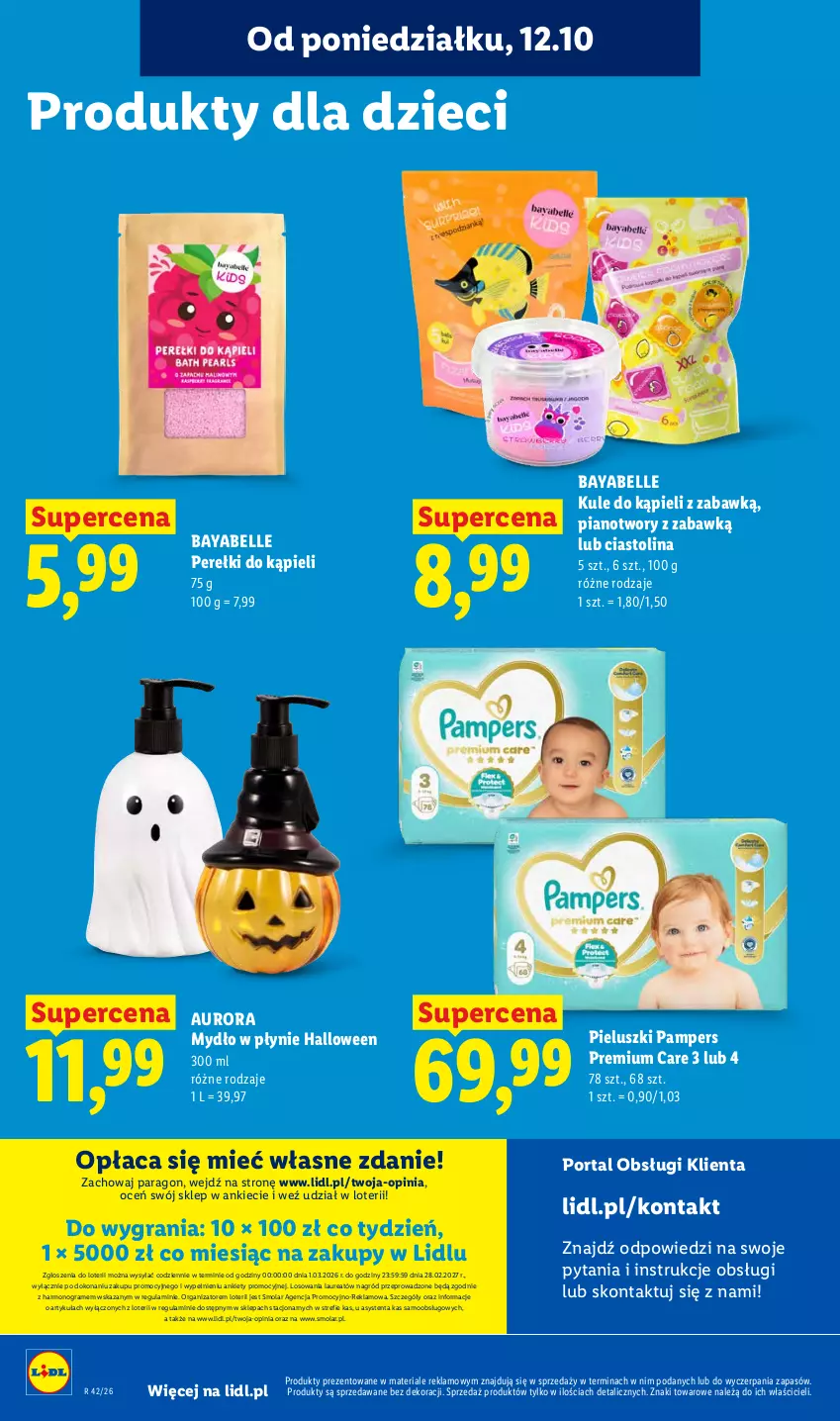 Gazetka promocyjna Lidl - Gazetka - ważna 12.10 do 14.10.2026 - strona 104 - produkty: Bell, Dzieci, Gra, Laur, Mola, Mydło, Mydło w płynie, Pampers, Por, Portal