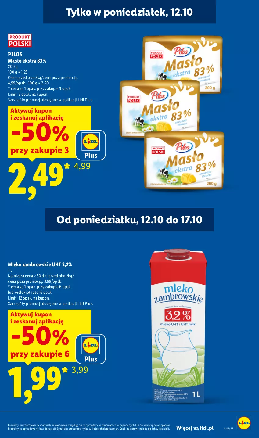 Gazetka promocyjna Lidl - Gazetka - ważna 12.10 do 14.10.2026 - strona 11 - produkty: Masło, Mleko, Pilos