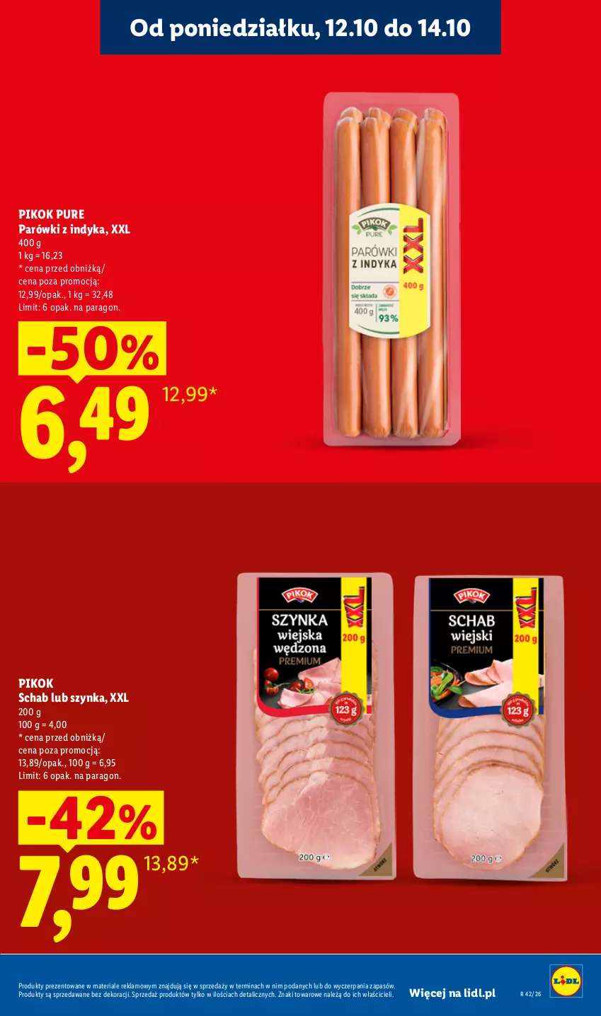 Gazetka promocyjna Lidl - Gazetka - ważna 12.10 do 14.10.2026 - strona 13 - produkty: Parówki, Parówki z indyka, PIKOK, Pur, Szynka