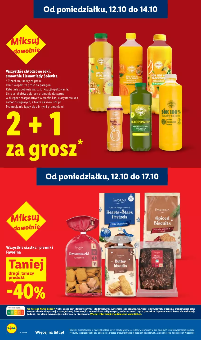 Gazetka promocyjna Lidl - Gazetka - ważna 12.10 do 14.10.2026 - strona 20 - produkty: Ciastka, Fa, Piernik, Smoothie, Sok