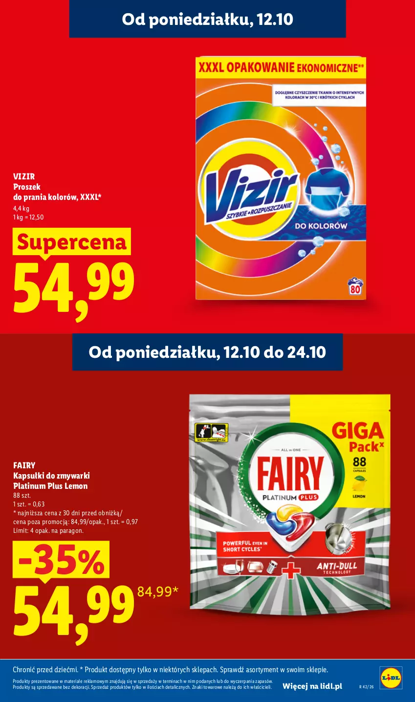 Gazetka promocyjna Lidl - Gazetka - ważna 12.10 do 14.10.2026 - strona 25 - produkty: Fa, Fairy, Proszek do prania, Vizir, Zmywarki