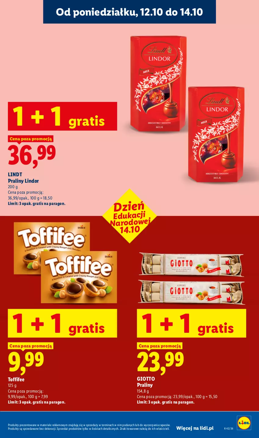 Gazetka promocyjna Lidl - Gazetka - ważna 12.10 do 14.10.2026 - strona 5 - produkty: Gra, Lindor, Lindt, Praliny, Toffifee