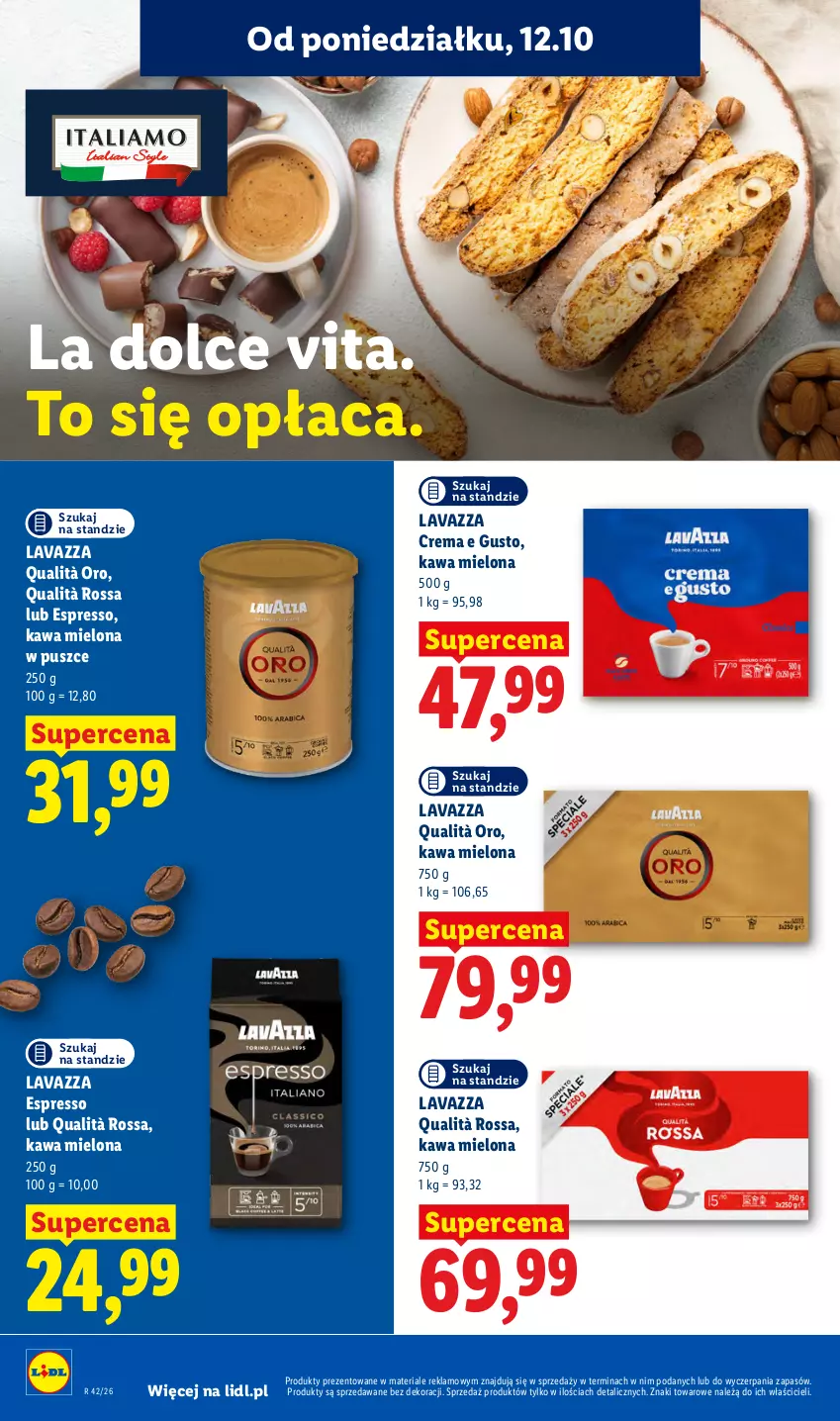 Gazetka promocyjna Lidl - Gazetka - ważna 12.10 do 14.10.2026 - strona 64 - produkty: Kawa, Kawa mielona, Lavazza