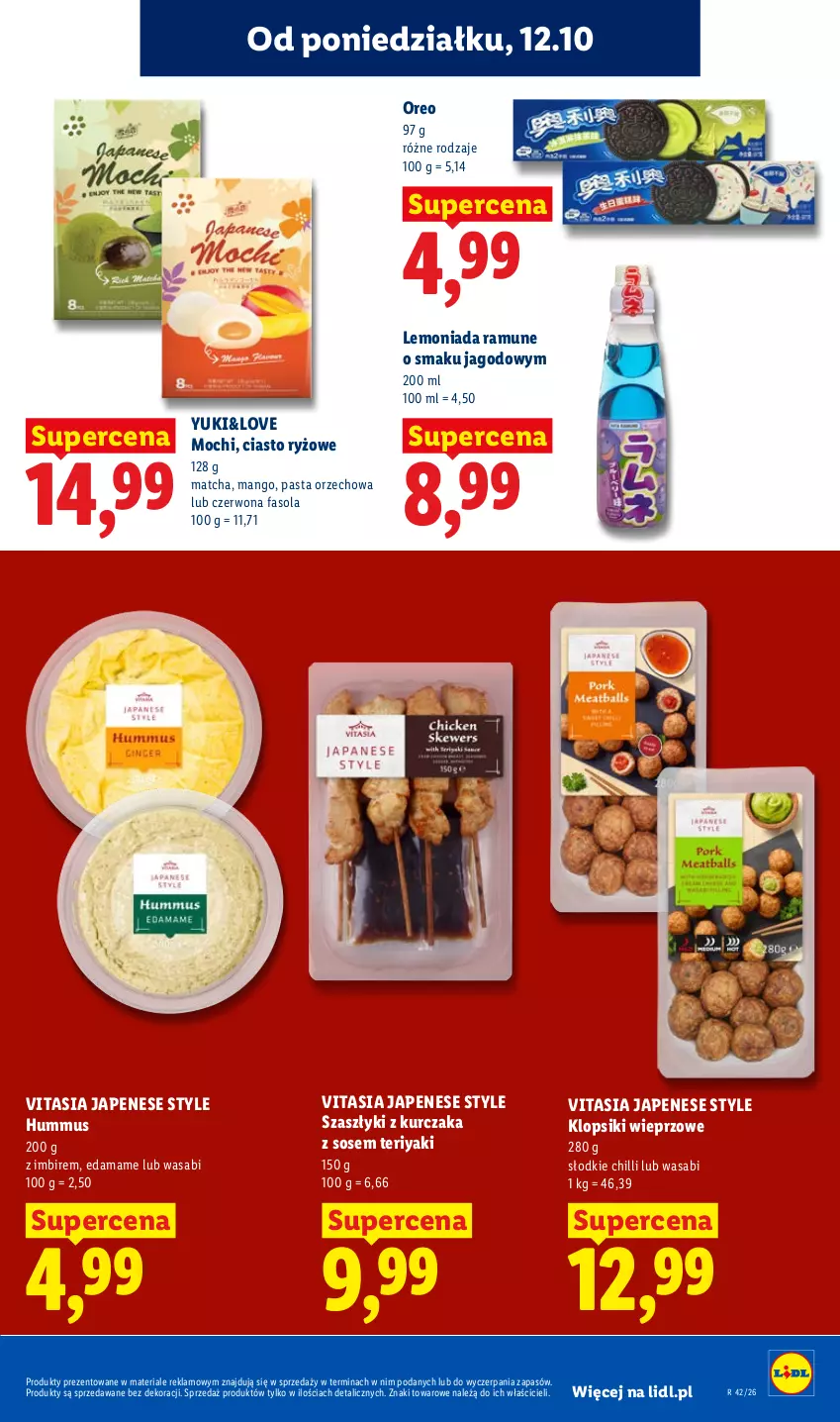 Gazetka promocyjna Lidl - Gazetka - ważna 12.10 do 14.10.2026 - strona 69 - produkty: Edam, Fa, Fasola, Hummus, Imbir, Klopsiki, Kurczak, Lemoniada, Mango, Mus, Oreo, Ryż, Sos, Wasa