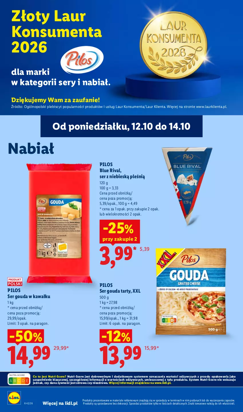 Gazetka promocyjna Lidl - Gazetka - ważna 12.10 do 14.10.2026 - strona 82 - produkty: Fa, Gouda, Kawa, Laur, Pilos, Ser