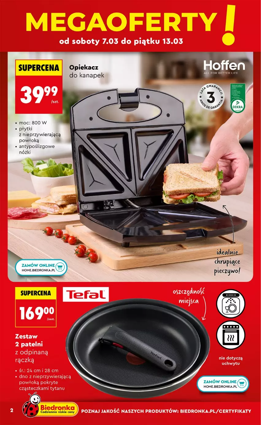 Gazetka promocyjna Biedronka - Okazje Tygodnia - ważna 07.03 do 21.03.2026 - strona 2 - produkty: Opiekacz do kanapek, Piec, Pieczywo