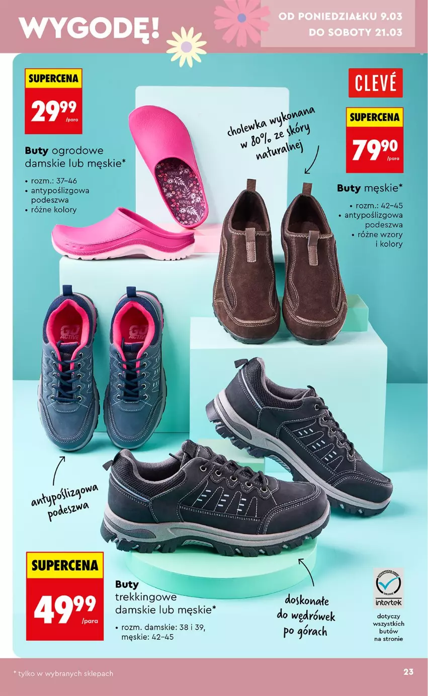 Gazetka promocyjna Biedronka - Okazje Tygodnia - ważna 07.03 do 21.03.2026 - strona 23 - produkty: Buty, Buty ogrodowe