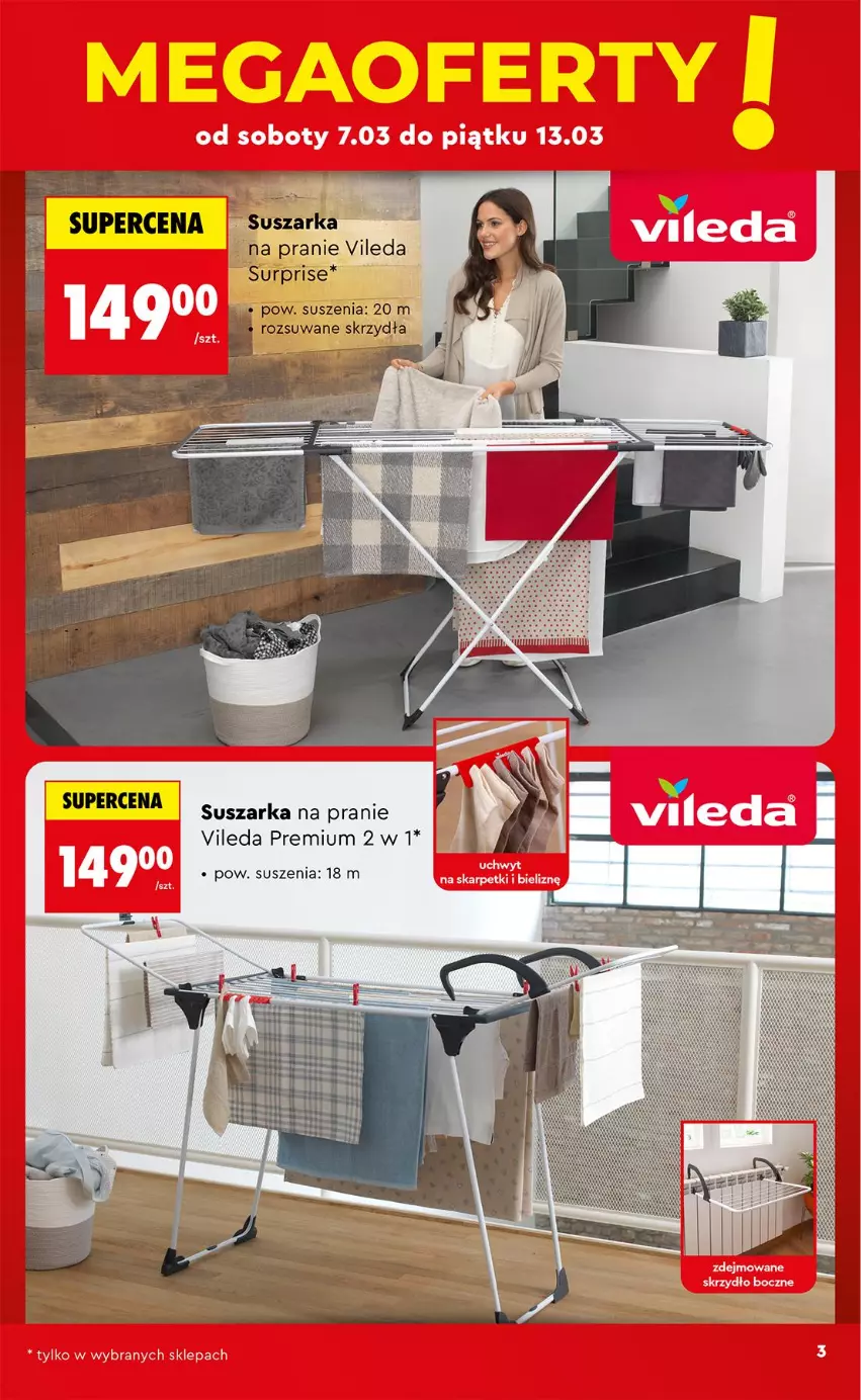 Gazetka promocyjna Biedronka - Okazje Tygodnia - ważna 07.03 do 21.03.2026 - strona 3 - produkty: Fa, Suszarka, Suszarka na pranie, Vileda